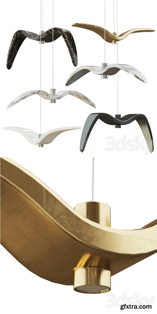 Suspended chandelier NIGHT BIRD Boris Klimok