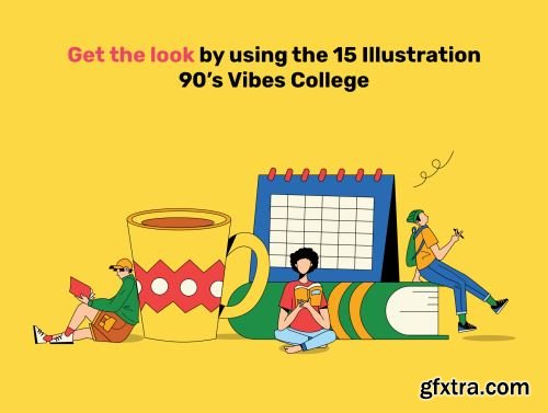 90\'s Vibes - College Illustrations Ui8.net