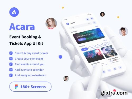 Acara - Event Booking & Tickets App UI Kit Ui8.net