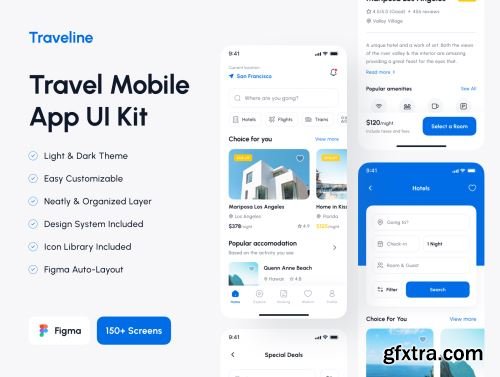Traveline - Travel and Lifestyle App UI Kit Ui8.net