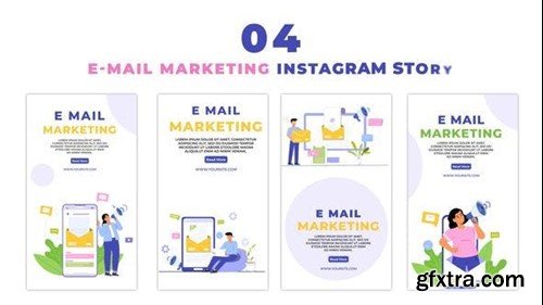 Videohive E-Mail Marketing 2D Character Instagram Story 47438492