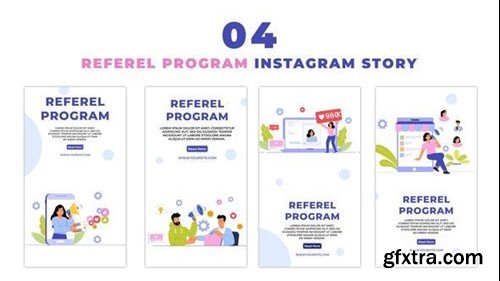 Videohive Referral Program and Affiliate Marketing Flat Vector Instagram Story 47438939