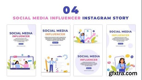 Videohive Social Media Influencer Podcast Interviewer 2D Character Instagram Story 47439061