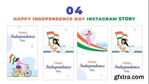 Videohive Creative Indian Independence Day Flat Characters Instagram Story 47440061