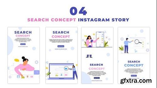 Videohive Web Searching Concept Flat Vector Instagram Story 47439494