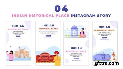 Videohive Indian Historical Tourist Place Flat Character Instagram Story 47440652