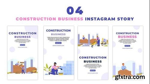Videohive Construction Business and Labors Premium Character Instagram Story 47440599