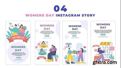 Videohive World Women\'s Day Creative Flat Character Instagram Story 47441536