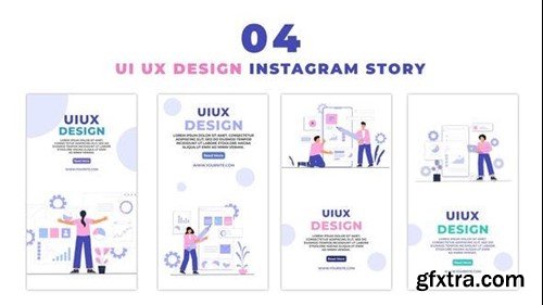 Videohive Creative UI UX Design Flat Character Instagram Story 47440879