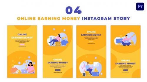Videohive - Online Earning Money Flat Character Animation Instagram Story - 47450328