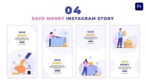 Videohive - Money Saving Flat Character Instagram Story - 47450428