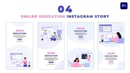 Videohive - Animated Online Education Flat Character Instagram Story - 47451771