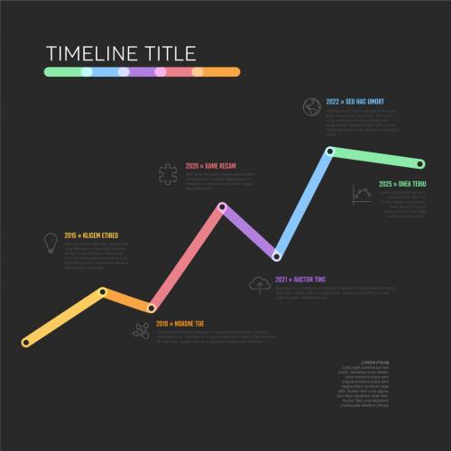 Dark thick line growth Infogrpahic vertical timeline diagram template 569530029