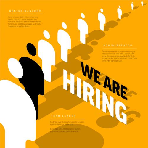 We are hiring minimalistic flyer template - yellow black white version 569530073