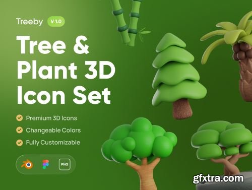 Treeby - Tree & Plant 3D Icon Set Ui8.net