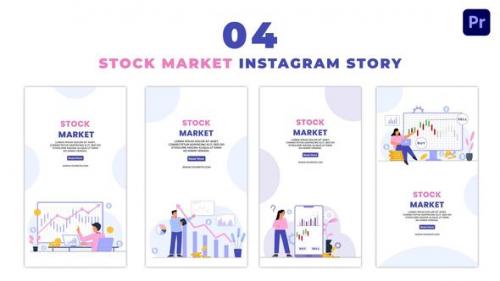 Videohive - Creative Stock Market Flat Character Instagram Story - 47454061