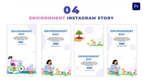 Videohive - Animated World Environment Day Flat Character Instagram Story - 47454068