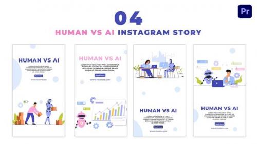 Videohive - Animated Human Vs AI Flat Character Instagram Story - 47454165