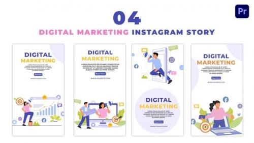 Videohive - Eye Catching Digital Marketing Flat Character Instagram Story - 47454274