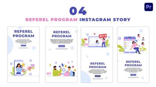 Videohive - Referral Program and Affiliate Marketing Flat Character Instagram Story - 47454428