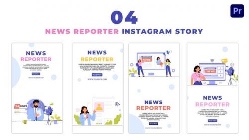 Videohive - Animated News Reporter Flat Character Animated Instagram Story - 47454509