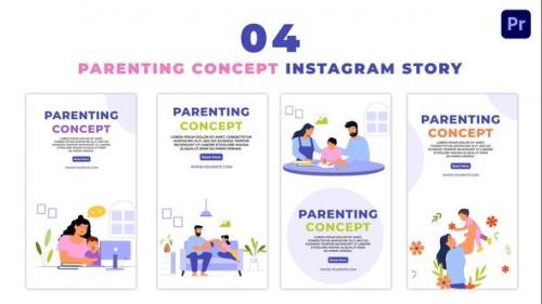 Videohive - Happy Parents and Kids 2D Character Instagram Story - 47455437
