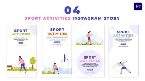 Videohive - Animated Sports Activities Flat Character Instagram Story - 47455508