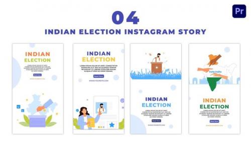 Videohive - Eye Catching Indian Election Flat Vector Instagram Story - 47460433