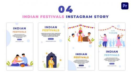 Videohive - Indian Traditional Festivals Premium Vector Instagram Story - 47460697