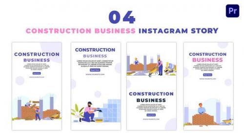 Videohive - Animated Construction Business and Labors Characters Instagram Story - 47460741