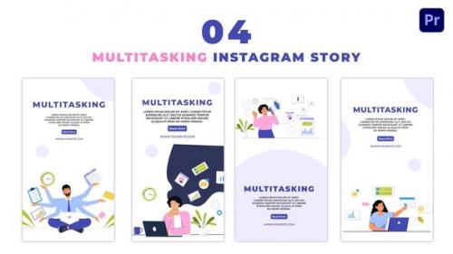 Videohive - Eye Catching Multitasking Employee Flat Vector Instagram Story - 47460862