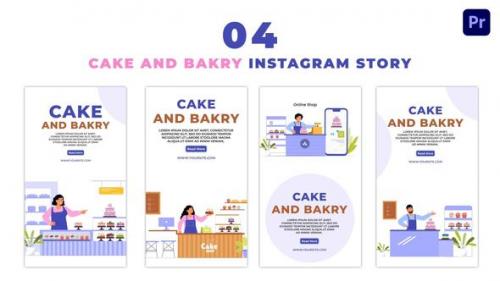 Videohive - Cake and Bakery Shop Flat Vector Instagram Story - 47462191