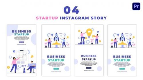 Videohive - Animated Business Startup Flat Character Instagram Story - 47464688
