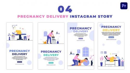 Videohive - Pregnancy Days and Delivery 2D Character Instagram Story - 47464692