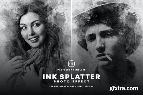 Ink Splatter Photo Effect H2HGYYJ
