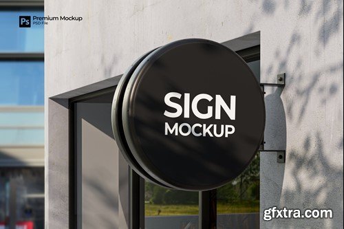 Round Signboard Mockup S8M59J6