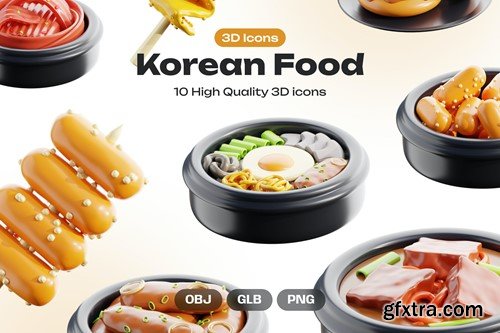 Korean Food 3D Icons TS7LQNR