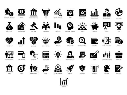 Finance and Business Flat Icons Set 557432873