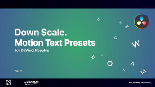 Videohive - Down Scale Motion Text Presets Vol. 17 for DaVinci Resolve - 47490783