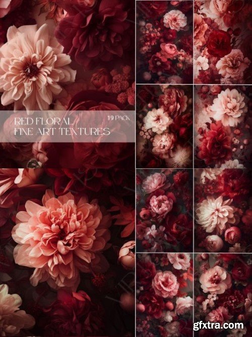 19 Red Floral Fine Art Textures