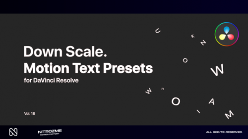 Videohive - Down Scale Motion Text Presets Vol. 18 for DaVinci Resolve - 47490787