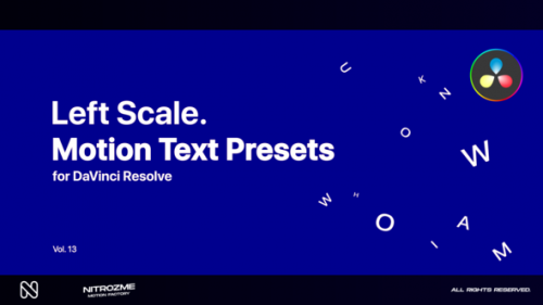 Videohive - Left Scale Motion Text Presets Vol. 13 for DaVinci Resolve - 47490810
