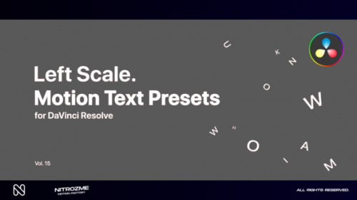 Videohive - Left Scale Motion Text Presets Vol. 15 for DaVinci Resolve - 47490845