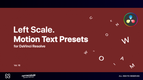Videohive - Left Scale Motion Text Presets Vol. 16 for DaVinci Resolve - 47490850