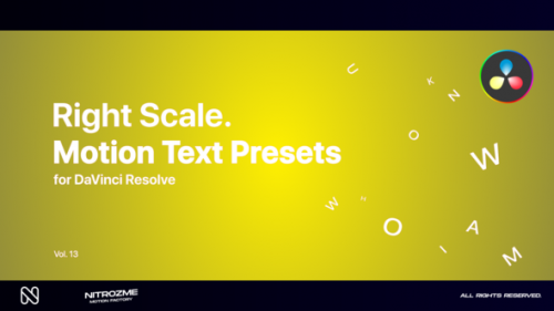Videohive - Right Scale Motion Text Presets Vol. 13 for DaVinci Resolve - 47490862