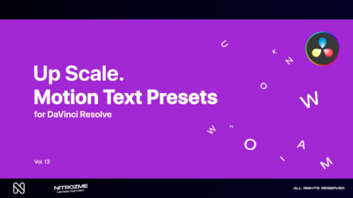 Videohive - Up Scale Motion Text Presets Vol. 13 for DaVinci Resolve - 47490901