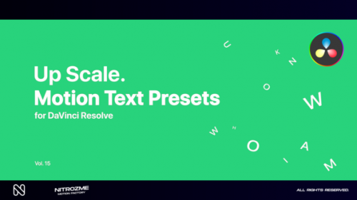 Videohive - Up Scale Motion Text Presets Vol. 15 for DaVinci Resolve - 47490926