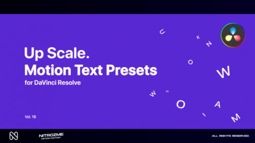 Videohive - Up Scale Motion Text Presets Vol. 16 for DaVinci Resolve - 47490931