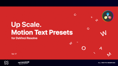 Videohive - Up Scale Motion Text Presets Vol. 17 for DaVinci Resolve - 47490937