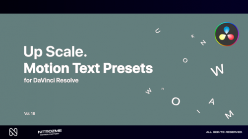 Videohive - Up Scale Motion Text Presets Vol. 18 for DaVinci Resolve - 47490942